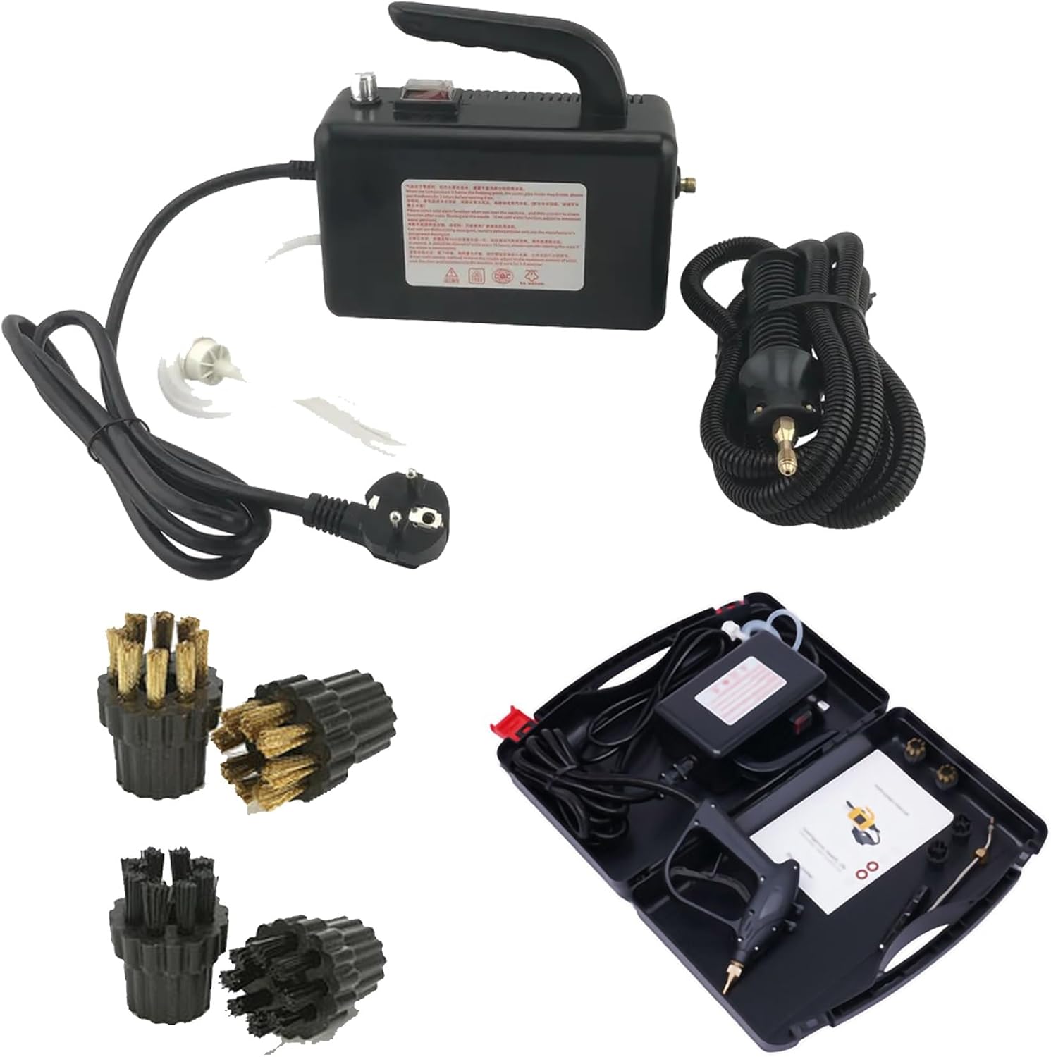 1700W Steamer for Cleaning, 110V Portable High Pressure Car Steamer 1L Large Water Tank Multifunction Electric Steam Cleaning Machine, Steamer Cleaner for Kitchen/Floors/Upholstery/Windows/Grout/Grill