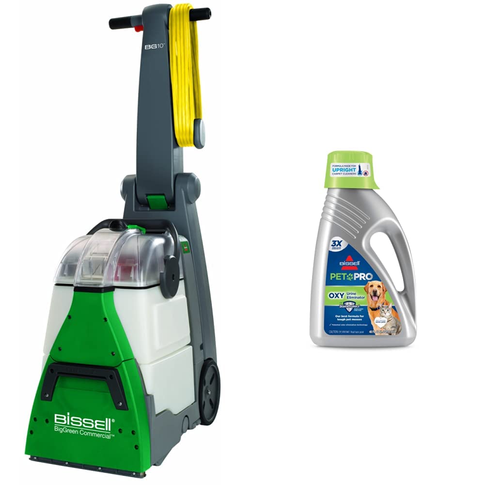 Bissell BigGreen Commercial BG10 Deep Cleaning Carpet Extractor + Bissell Professional Pet Urine Eliminator