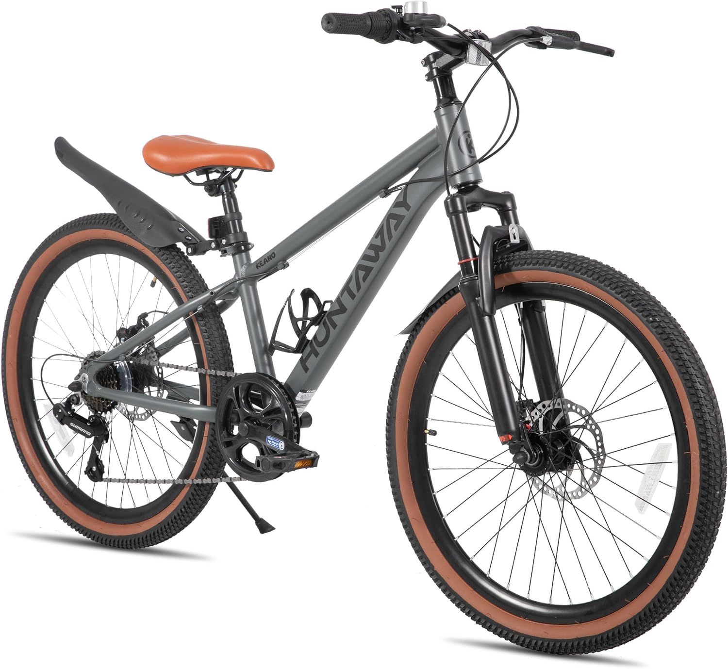 KEANO Huntaway 20 24 Inch Kids Bike for Boys & Girls Ages 7-12 Years Hardtail Mountain Bike for Kids with Aluminum Frame and 7-Speed Drivetrain Children Bicycle
