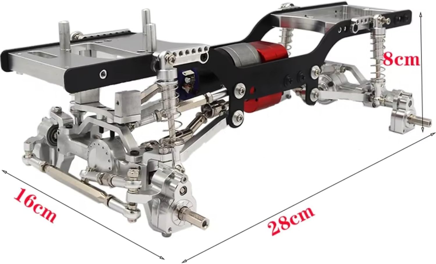 RC Chassis Frame Parts For MN For MN98 D90 D91 D99 D99S MN90 1/12 Full Metal Frame For Chassis Kit Shock Pull Rod With Portal Axle RC Car Upgrade Parts(Silver)