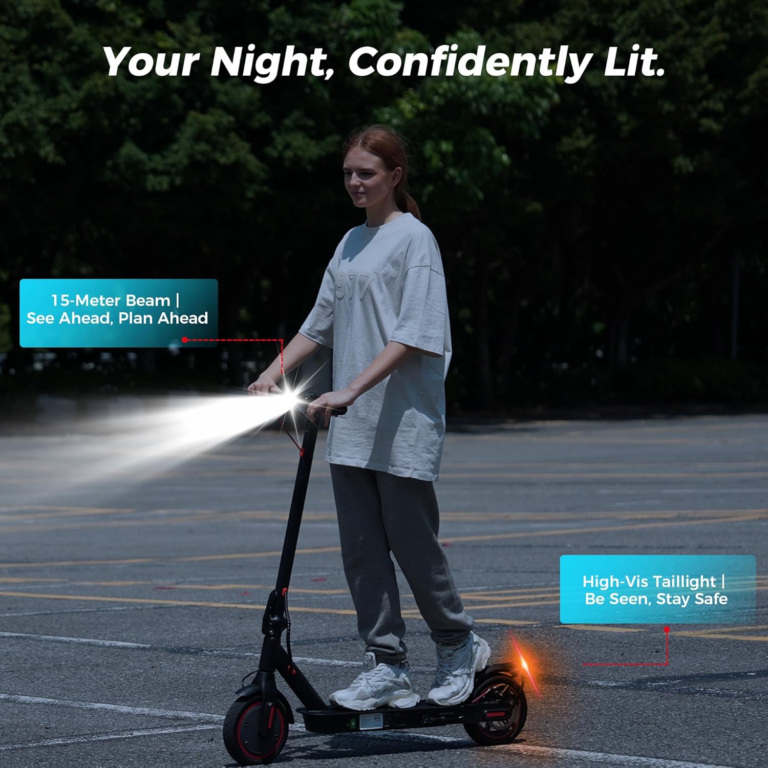 iScooter Electric Scooter for Adults and Big Kids, 19 Mph Top Speed, 18Miles Max Range, Foldable Lightweight E Scooter with Adjustable Speed, Double Braking Systems