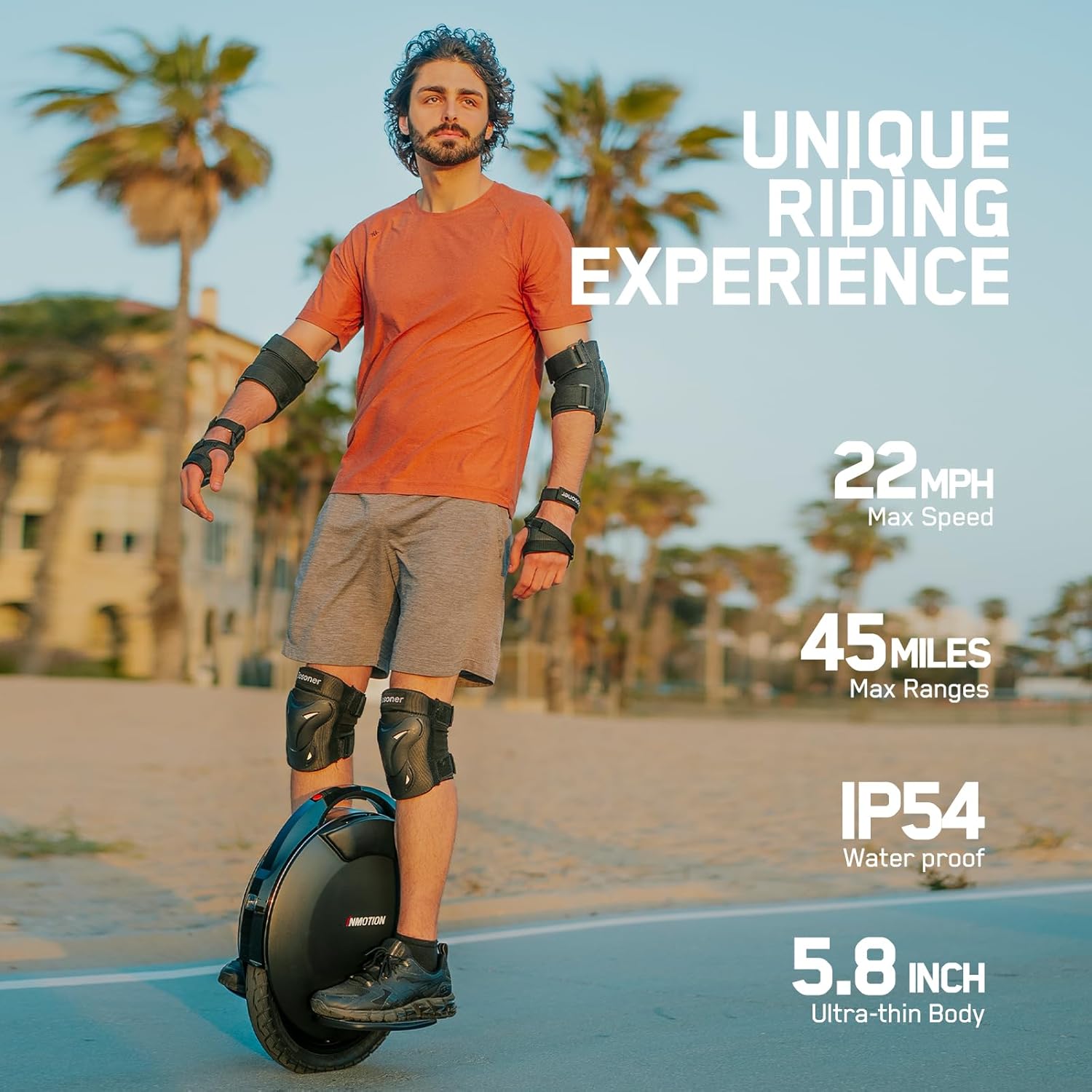 INMOTION V8S Electric Unicycle One Wheel Self Balancing Scooters for Adults,16 Inch Smart Electric Monowheel with 22 MPH, 30° Climbing Capacity & 47 Miles Mileages