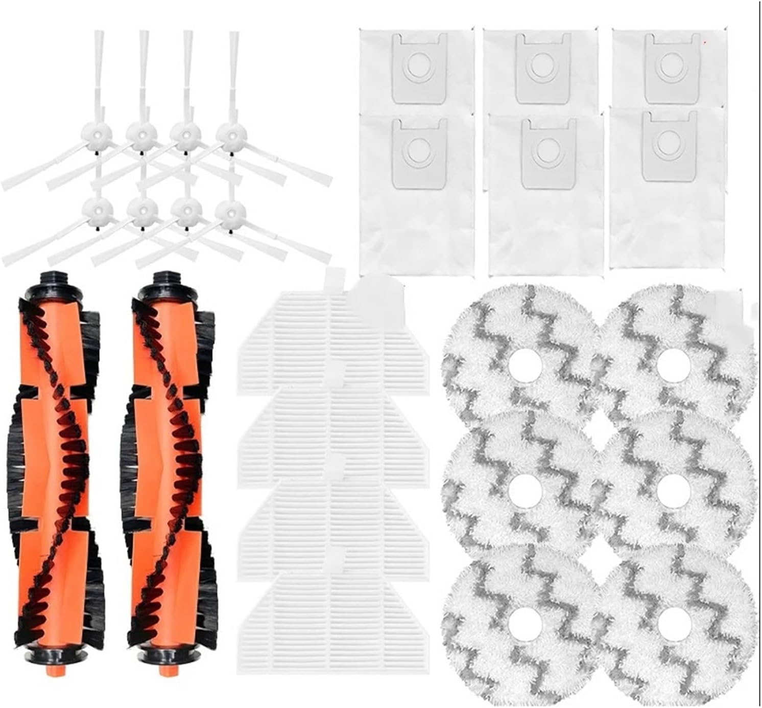 Compatible With XM RoidMi EVA Self-Cleaning Emptying Robot Vacuum SDJ06RM Spare Parts Hepa Filter Side Main Brush Mop Cloths Accessories(Set 10)
