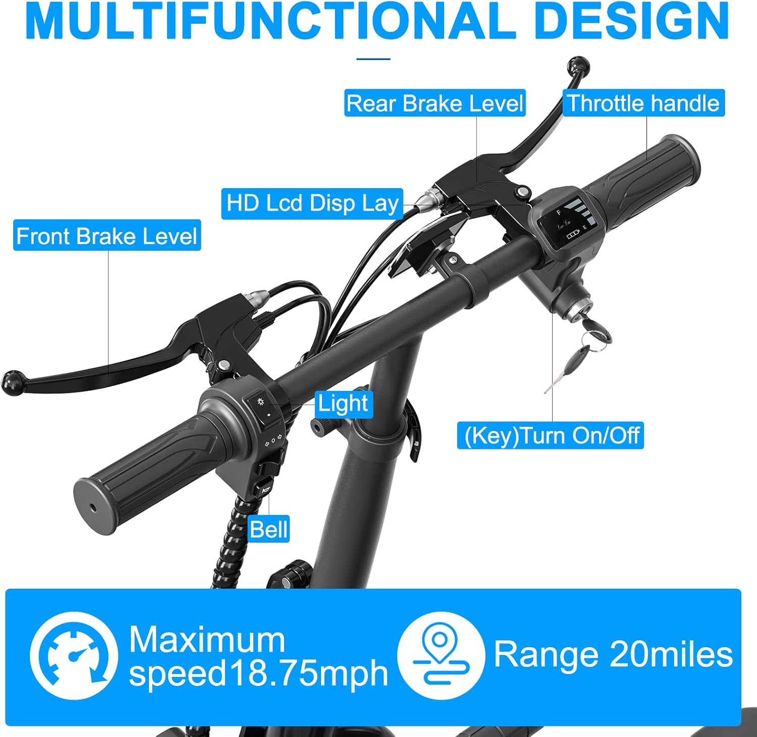 Electric Scooter with Seat for Adult, 36V/48V Electric Scooter for Adults 372W/500W/750W Motor, 6/20 Mile Range, 11.18/17.4/18.75mph, Dual Brakes, 8