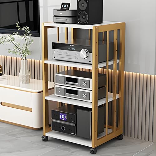 Audio Rack Tower with Wheels