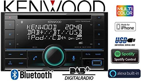 Kenwood DPX-7200DAB 2-DIN CD Car Radio with DAB+ and Bluetooth Hands-Free Kit (Alexa Built-in