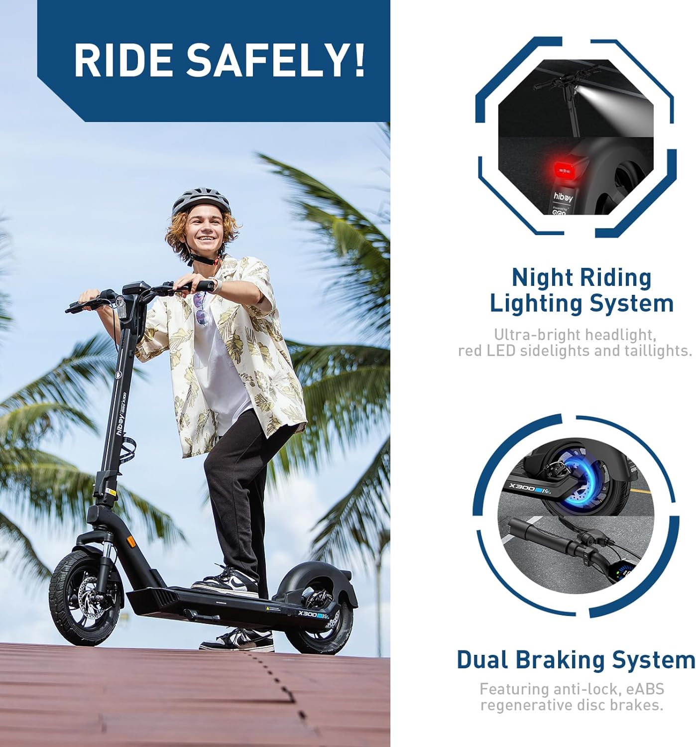 Hiboy S2 Pro/X300 Electric Scooter, 500W Motor, 10