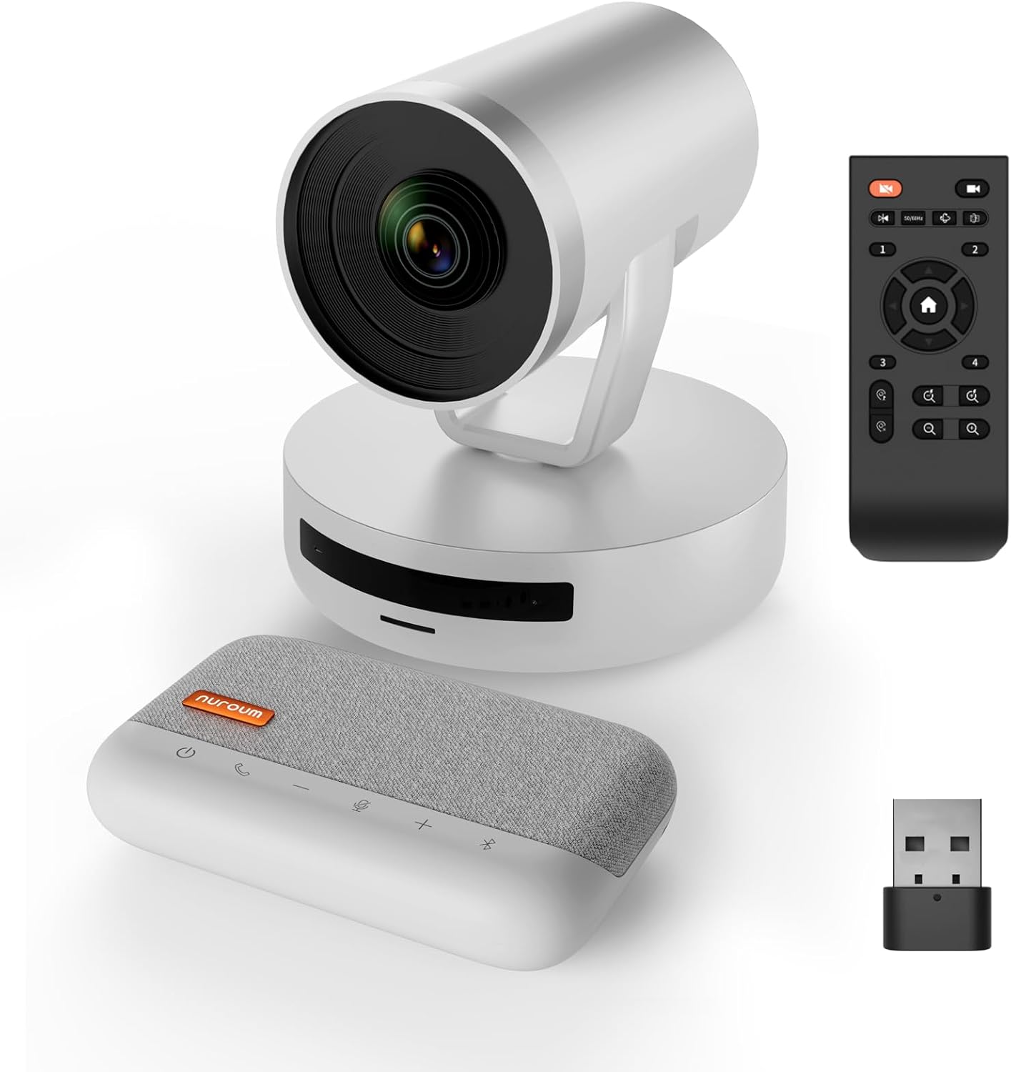 NUROUM Conference Room Camera System, 5X Optical Zoom, Noise Cancellation, Autofocus, All-in-one Video Conferencing System, 1080P PTZ Webcam, Bluetooth Conference Speaker and Microphone