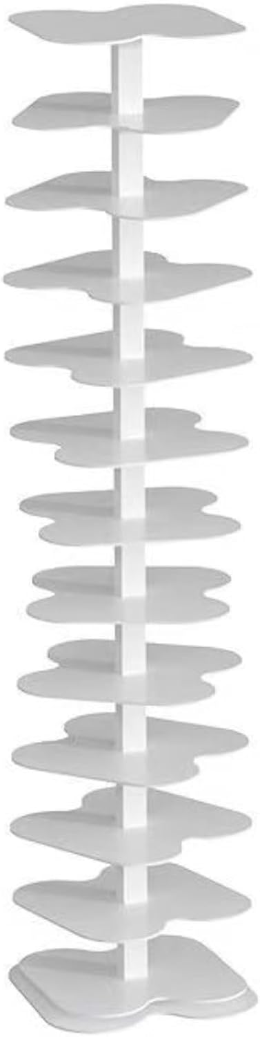SYSGDMV Spiral Invisible Bookcase (White, 12 Floor)