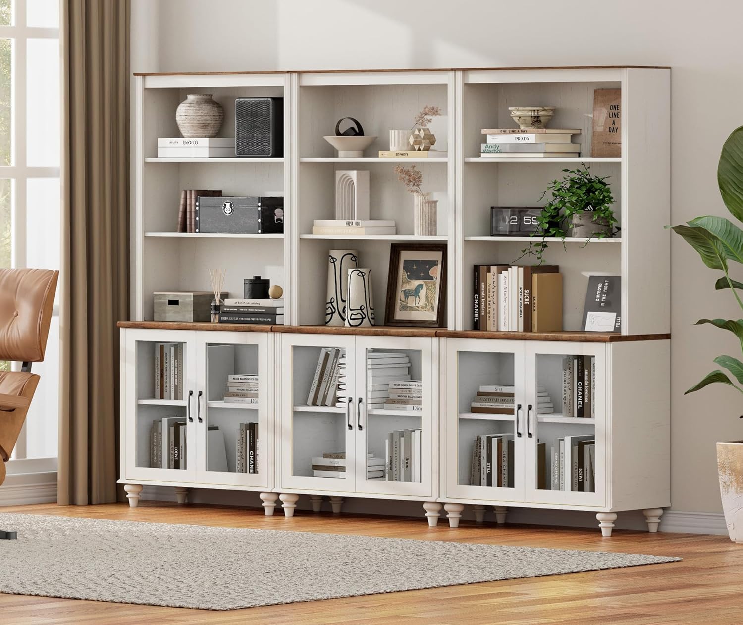 WAMPAT Mroden 5 Tier Wooden Bookcase 72