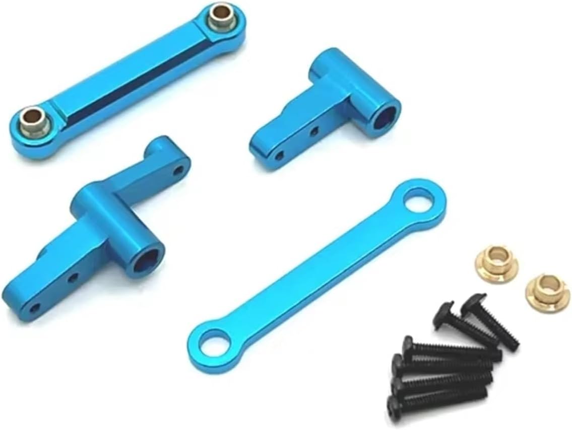 RC Spare Part Compatible with Mjx 14210 14209 RC Car Upgrade Parts Metal Steering Cup Upper and Lower for Swing Arm Kit Shock Tower Bracket(Blue)