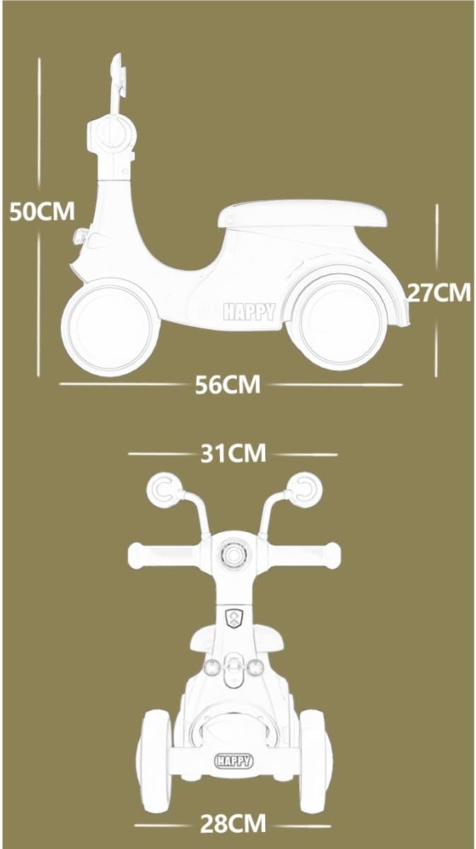 Wiggle Scooter Baby Balance Bike with Music and Lights No Pedal for 1-3 Years Old Boys Girls Kids Ride on Toys(Pink)