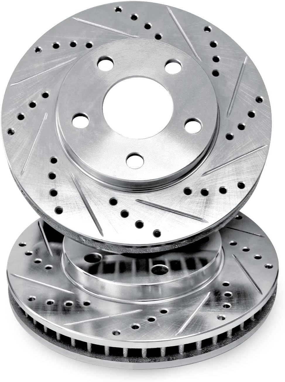 R1 Concepts Front Brake Rotors For 2012-2021 Tesla S, 2016-2021 Tesla X| Drilled Slotted Disc Brake Rotors| Brakes and Rotors