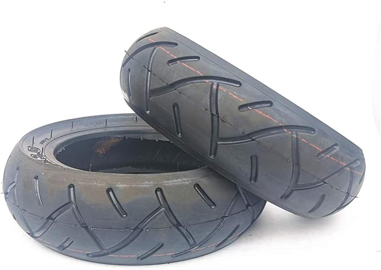 Folding Electric Scooter Tires,10 Inch 10X3.0 Maintenance Free Explosion Proof Non-Slip Solid Tires, No Inner Tubes Required (Deep Black A)