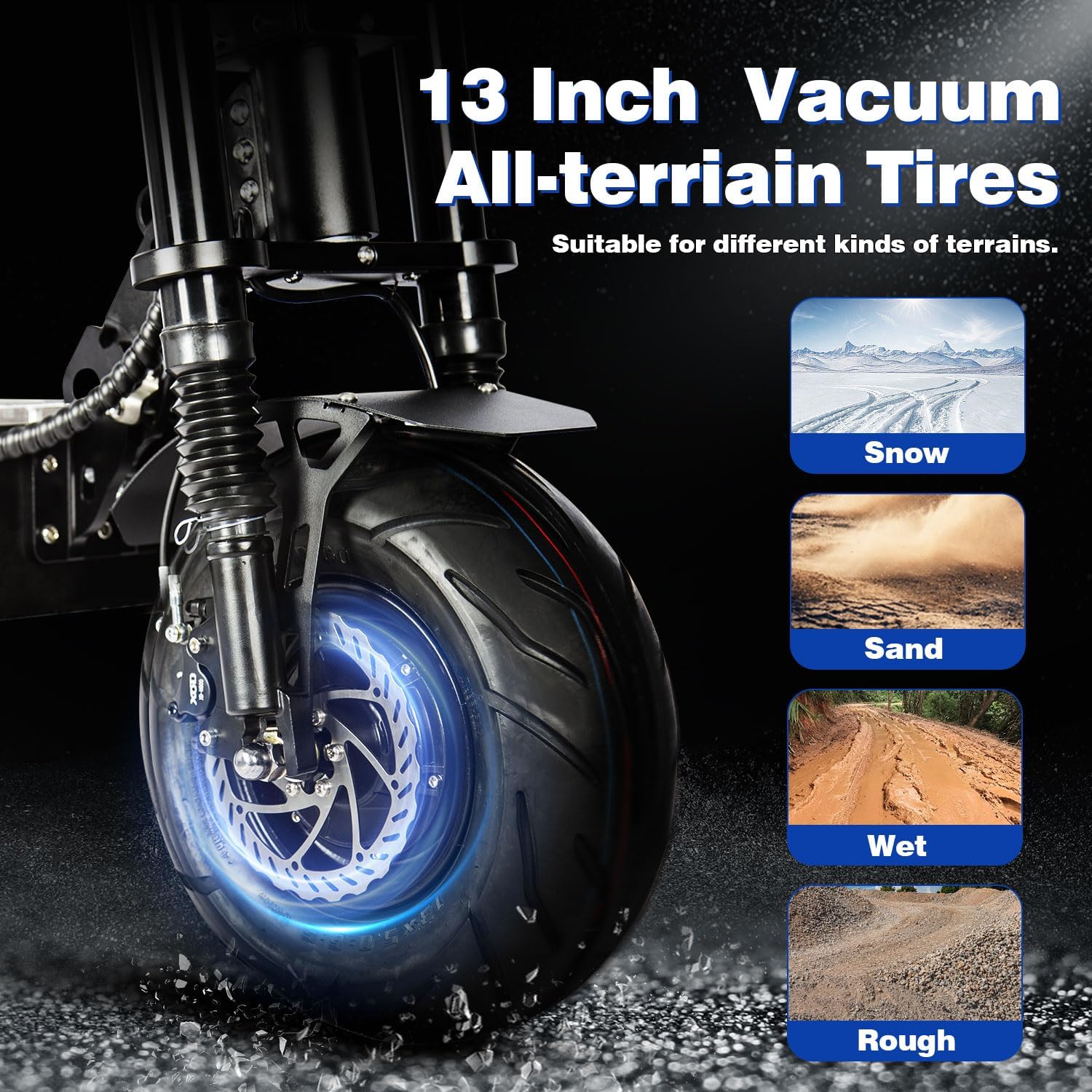 X13 10000W 65MPH Adult Electric Scooter with Seat, 75 Miles 72V 40Ah Battery, 13