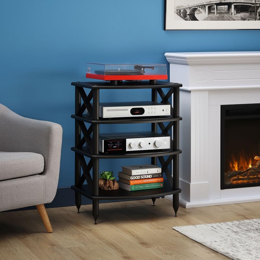 Pangea Audio Vulcan X Four Shelf Audio Rack Media Stand