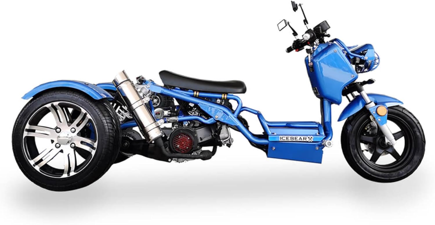 150CC Mean Dog Trike | 3-Wheel Motorcycle, ICEBEAR Ruckus PST150-19N, Featuring A Low Center of Gravity and Responsive Steering, Ample LEGROOM