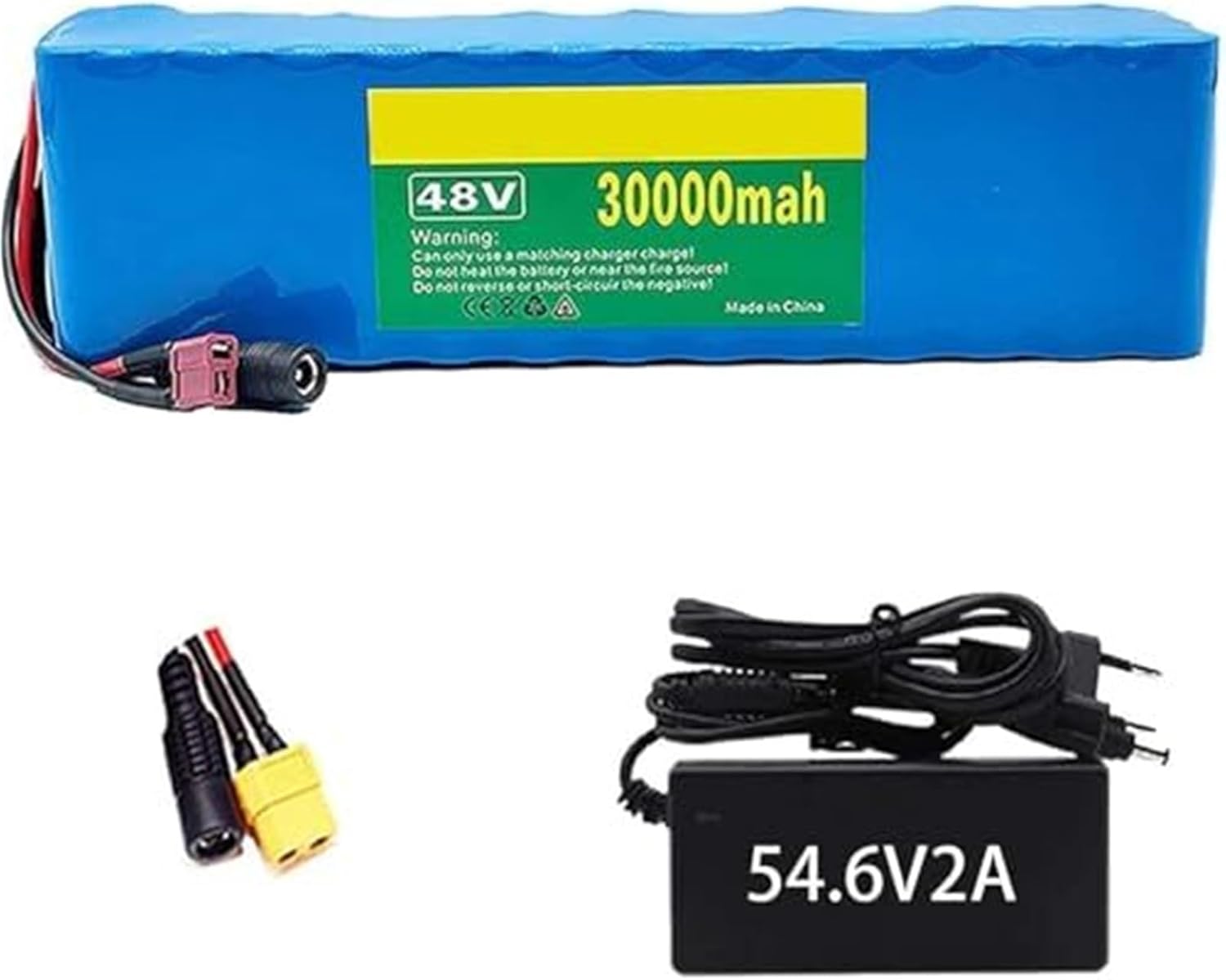 48V 30Ah Ebike Battery for Electric Bicycle and Scooter Motors - Lithium-Ion Battery Pack with 54.6V 2A Charger