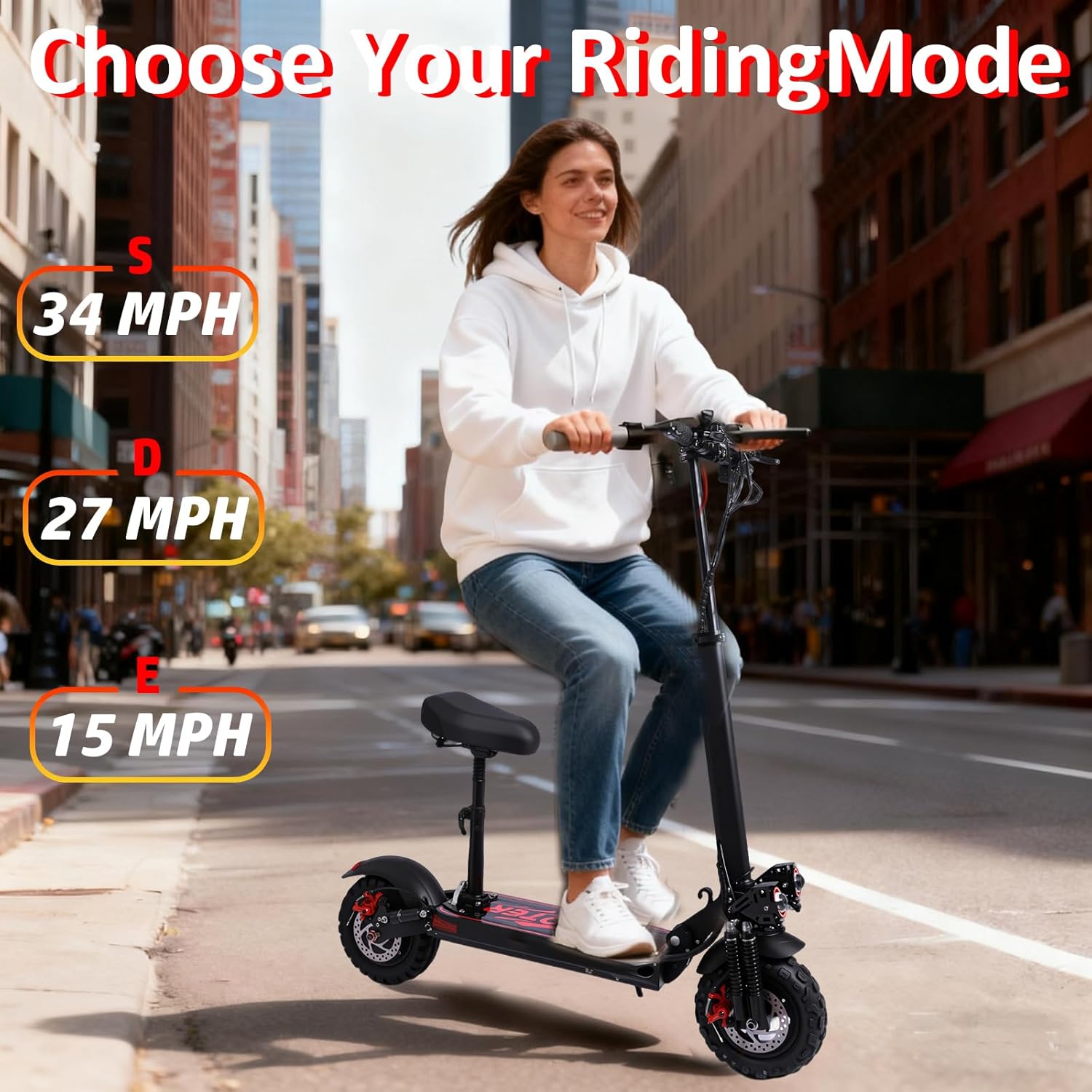 Electric Scooter Adults, 34 Mph Max Speed, 11