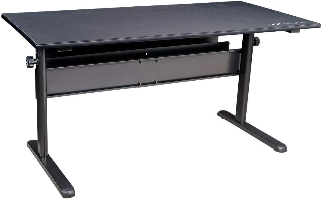 Thermaltake Tt Gaming Level 20 Gt Battlestation Computer Gaming Desk, Adjustable Heights, Scratch Resistant Surface, Full-Sized Desk Mat, GD-LBS-BRHANX-01 , Black