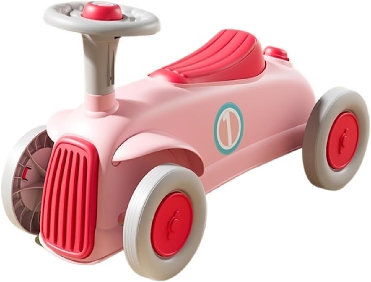 Toddler Ride On Toy Wiggle Car with Steering Wheel and Horn Sliding Toy Set for Indoor and Outdoor Play(Pink)