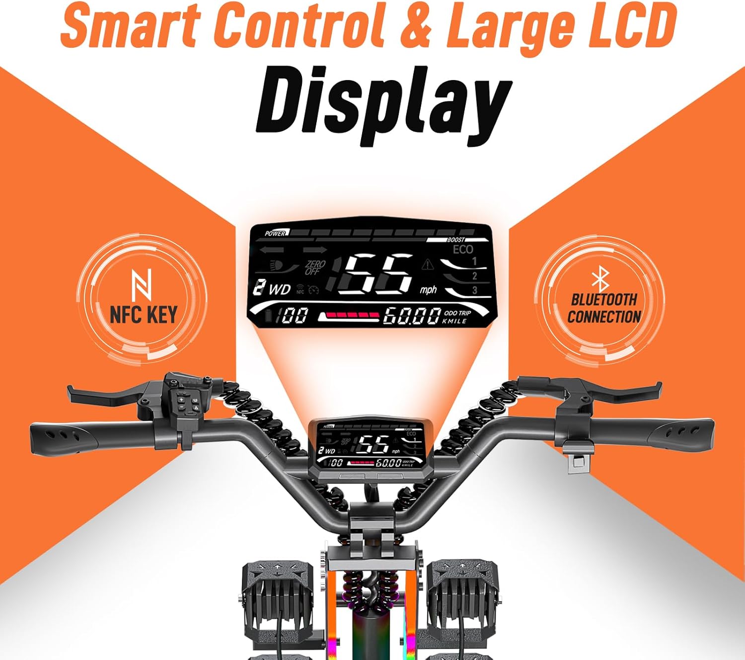 Electric Scooter for Adults, E Scooters, Dual Suspension Braking System Folding E-Scooter with LED Lights & Off-Road Tires Support Return