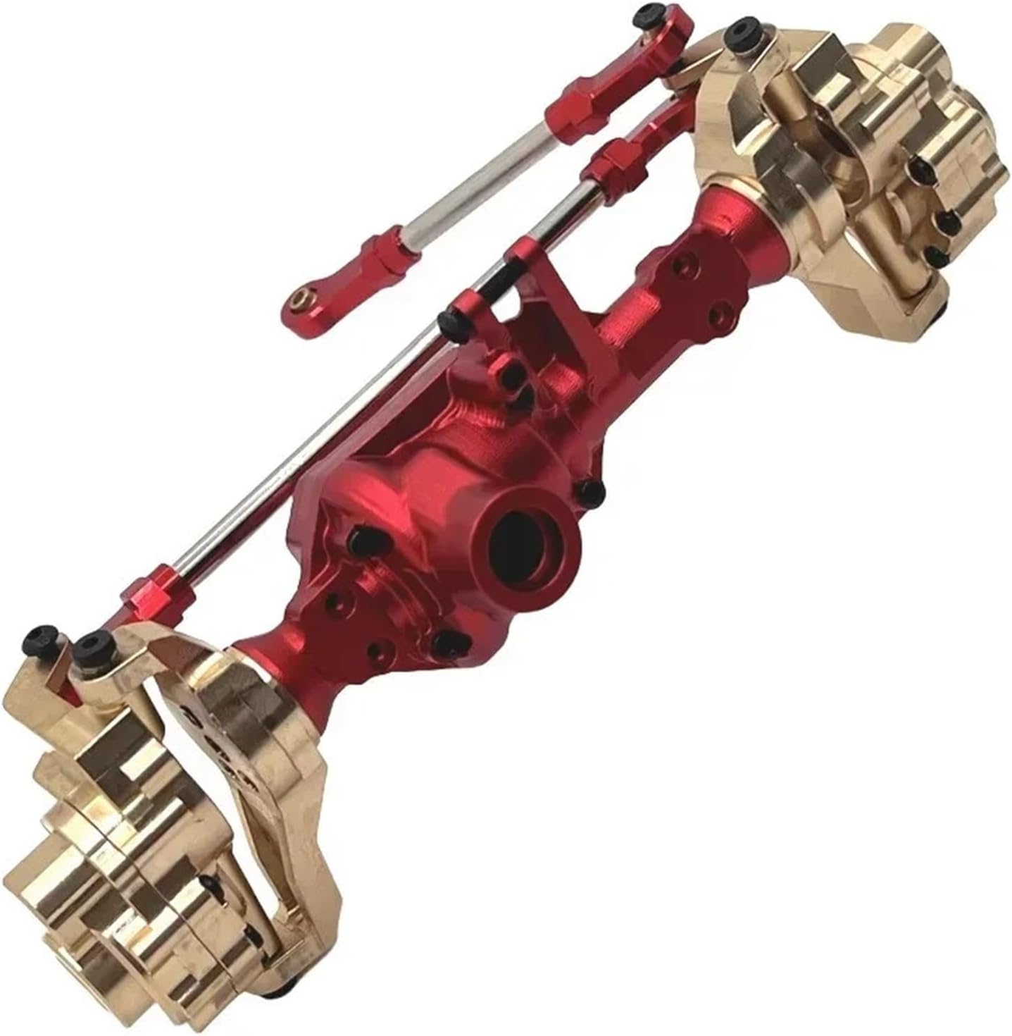 RC Models Spare Parts For Wltoys 104006 104010 104020 104026 1/10 Front Rear Brass Portal Axle Gear Housing RC Car Upgrade Parts Accessories(Red,Front)