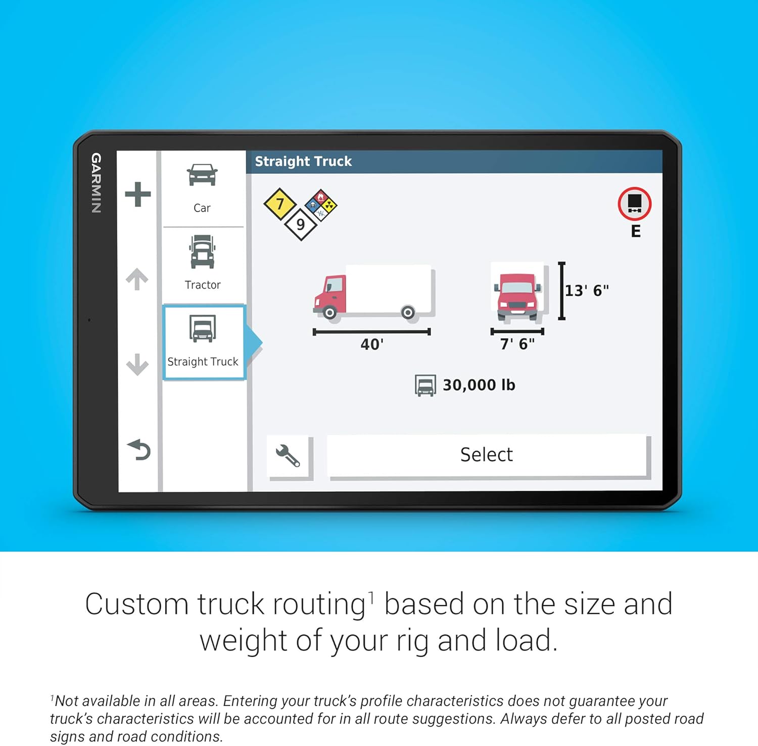 Garmin dēzl OTR1000, 10-inch GPS Truck Navigator, Easy-to-Read Touchscreen Display, Custom Truck Routing and Load-to-Dock Guidance