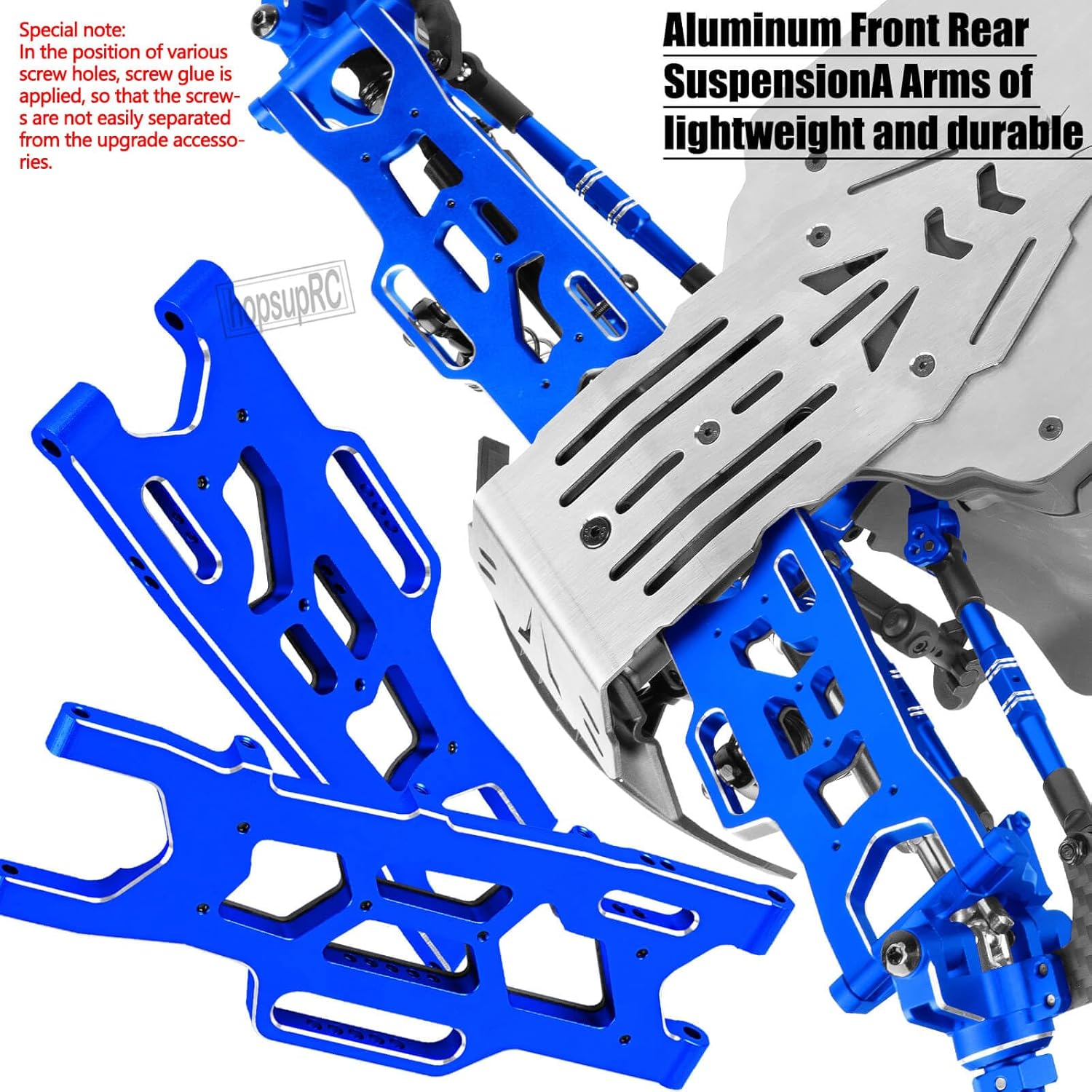 Upgrade Parts for 1/10 Kraton Outcast 4X4 4S V2 BLX,RC Shocks&Arms&Caster Blocks hubs&25T Servo Saver&Steering Bellcranks&CVD&57T Spur Gear &Gearbox&Center Driveshafts&Links,Blue