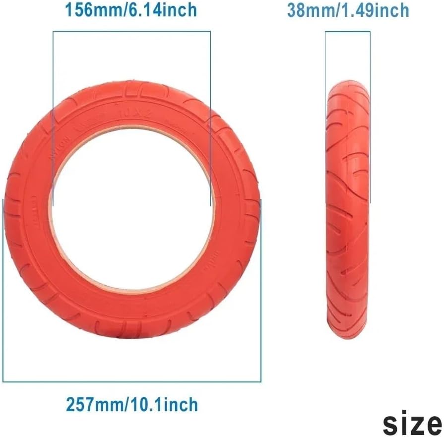 10 Inch Red Outer Tire Compatible With M365 1S Kickscooter Electric Scooter New Version Inflation Wheel Tubes Outer Tires 10x2