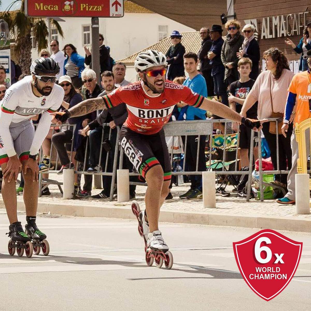 Bont Skates 125mm Red Magic Hardcore 2.0 - Professional Inline Speed Skate Wheel with Aluminium Hub - Set of 6 (X-Firm)