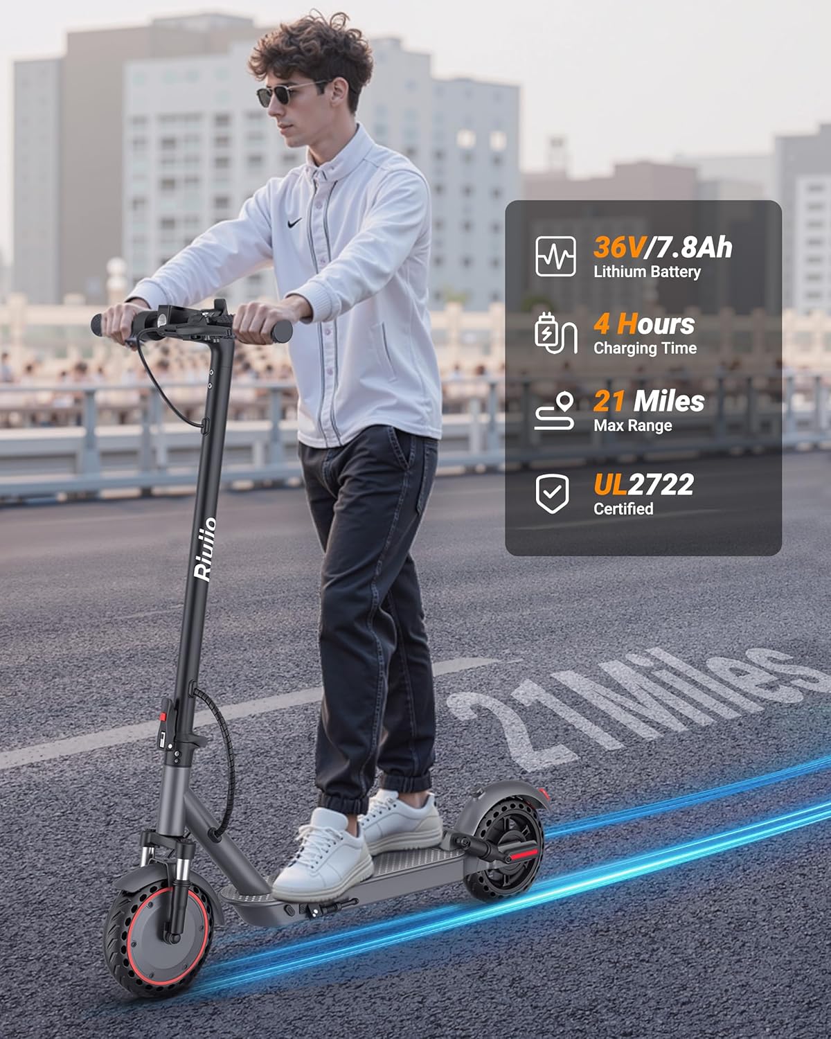 Electric Scooter for Adults - 19/22 MPH, Dual Suspension, 8.5