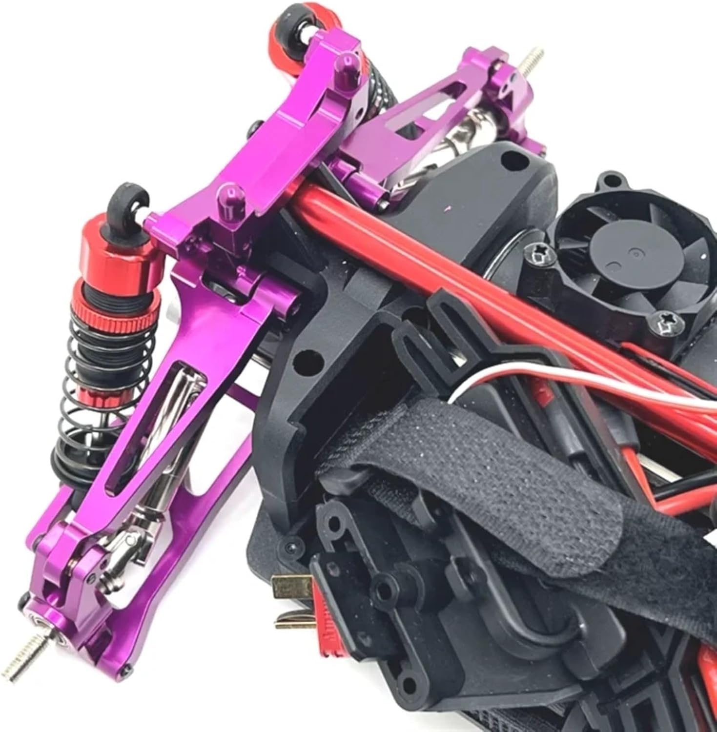 RC Spare Part for Mjx 14210 14209 RC Car Upgrade Spare Part Metal Steering Cup Upper Lower for Swing Arm Set Shock Tower Bracket Body Post(Purple,B Set)