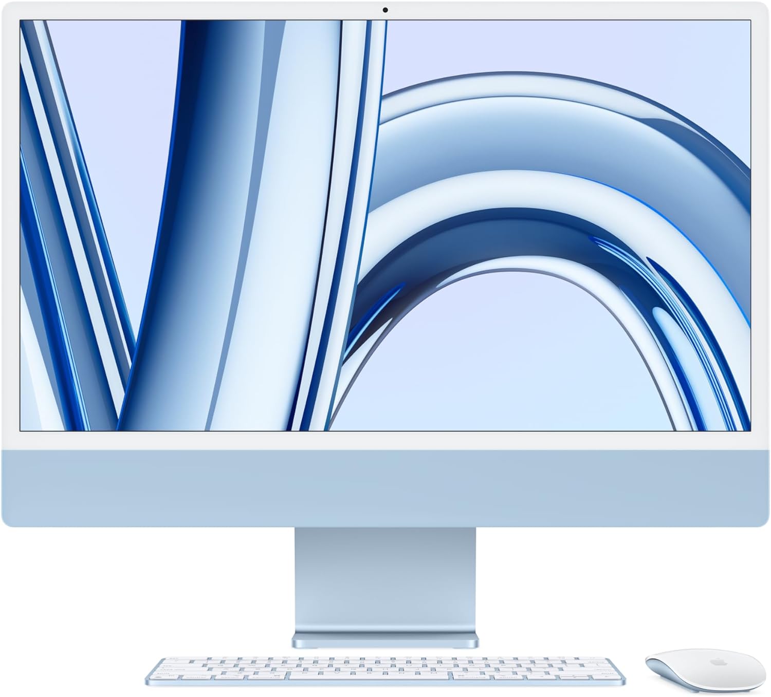 Apple 2023 iMac All-in-One Desktop Computer with M3 chip: 8-core CPU, 8-core GPU, 24-inch Retina Display, 8GB Unified Memory, 256GB SSD Storage, Matching Accessories. Works with iPhone/iPad; Blue