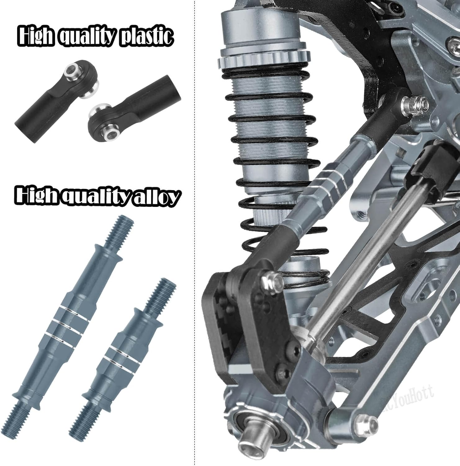 RC Suspension A Arms&Steering Blocks Axle Carriers&Gearbox Case w/43T/13T Diff Gear Mount&Camber Links Upgrades Part for 1/8 Typhon 6s BLX,1/7 Felony Infraction 6S BLX Limitless,Titanium