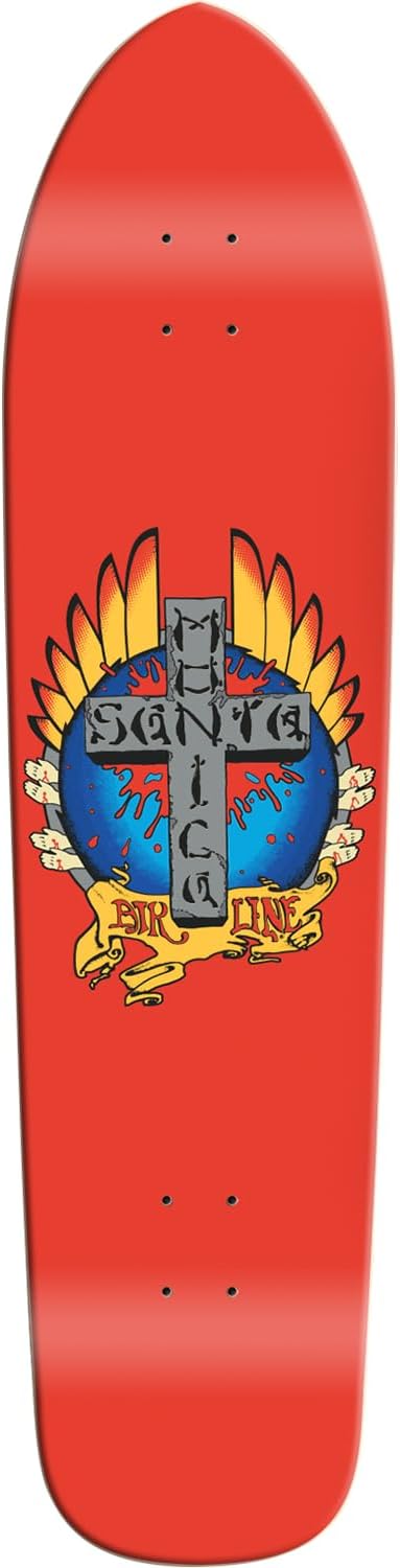 Sa​nta Mo​nica Airl​INES SM​A Stigmata Longboard Deck 9.125 x 36.5 Red Dip - Assembled AS Complete Skateboard w Tool