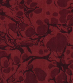 Red Crackle Print Anti Pill Fleece Fabric