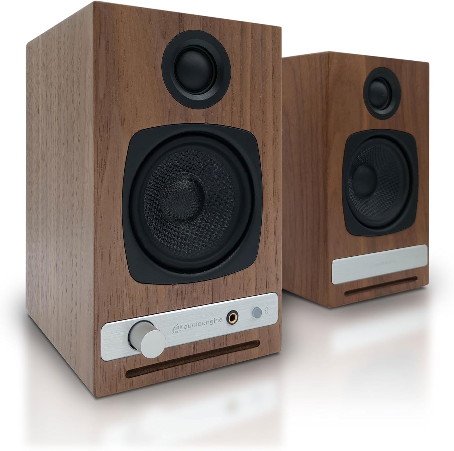 Audioengine A2 HD Walnut Home Music System with S8 White Subwoofer and DS1 Stands