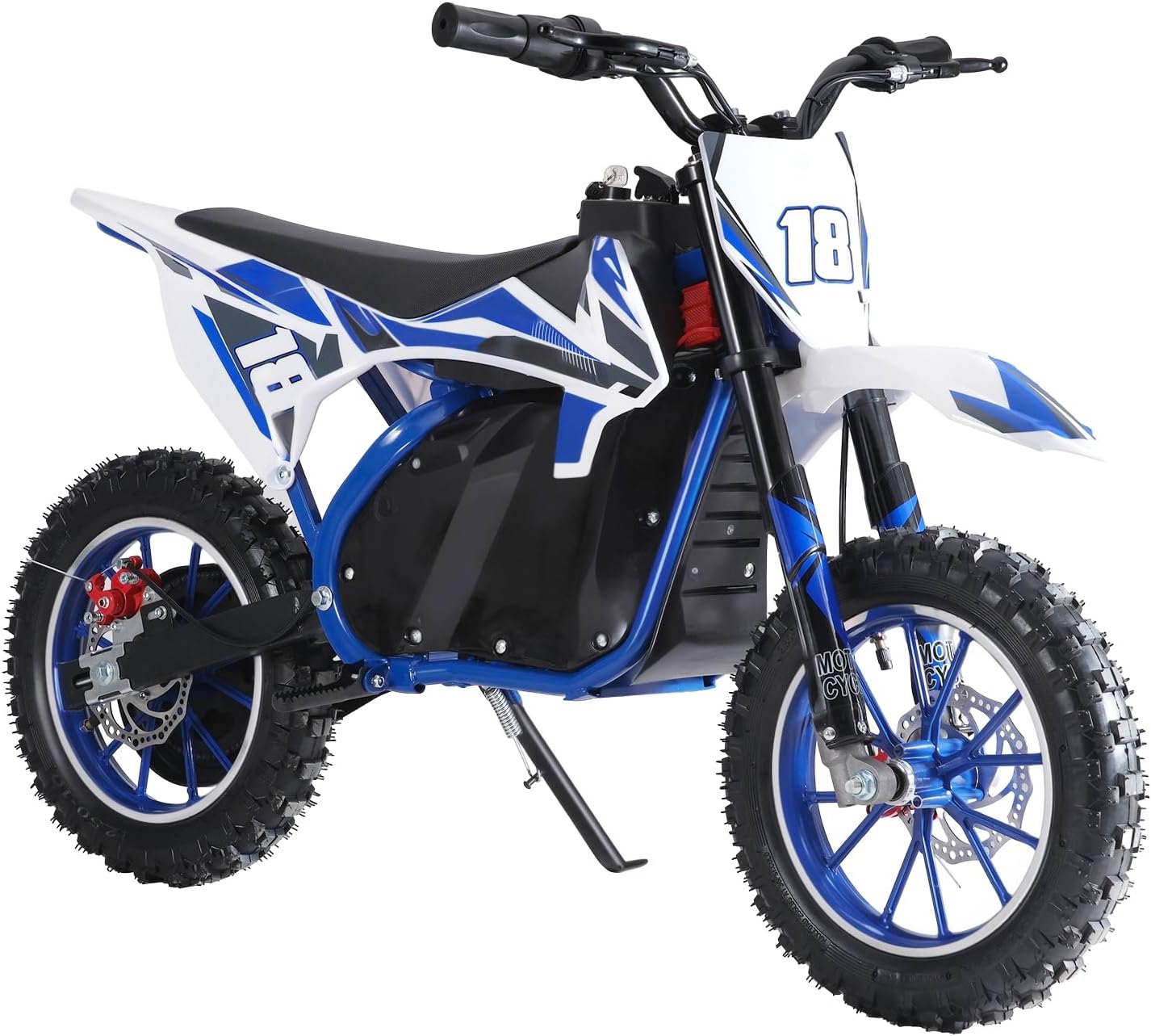 36V Electric Kid Dirt Bike,Off Road Mini Motorcycle,350W Motor Rocket Motorcycle Speed Up to 25 MPH,10 Inch Tires Dirt Bike,Mini Off Road Electric Vehicles Blue