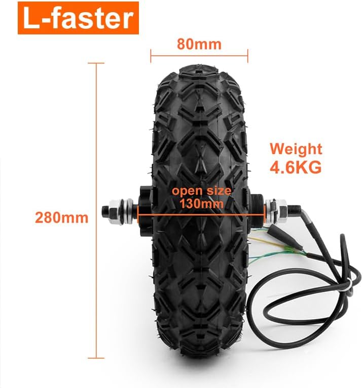 350W Off road Rough Tyre 10 inch wheel Wheelbarrow Scooter Gear Hub Motor (24V350W)