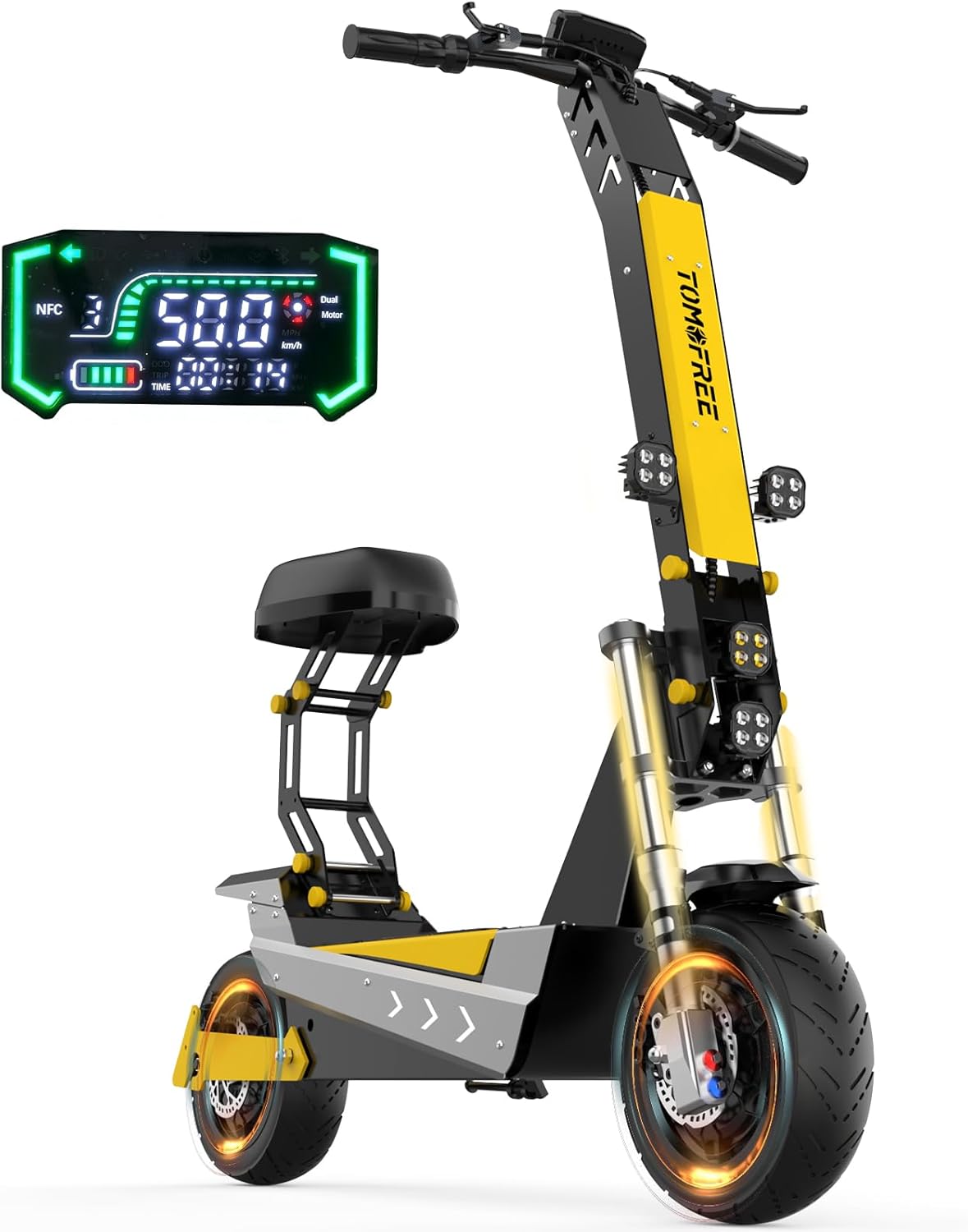 L7 6000W Dual Motor Escooter Adult, Max 50 MPH/45Miles, 60V 35Ah Large Battery, Full Suspension, Hydraulic Brakes, 11