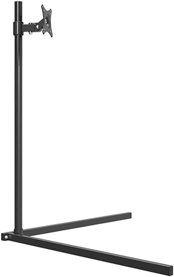 Floor LCD Monitor Stand, Ground Mounted Universal Lift and Rotate Mobile Frame, Computer Monitor Without Cross Arm Stand