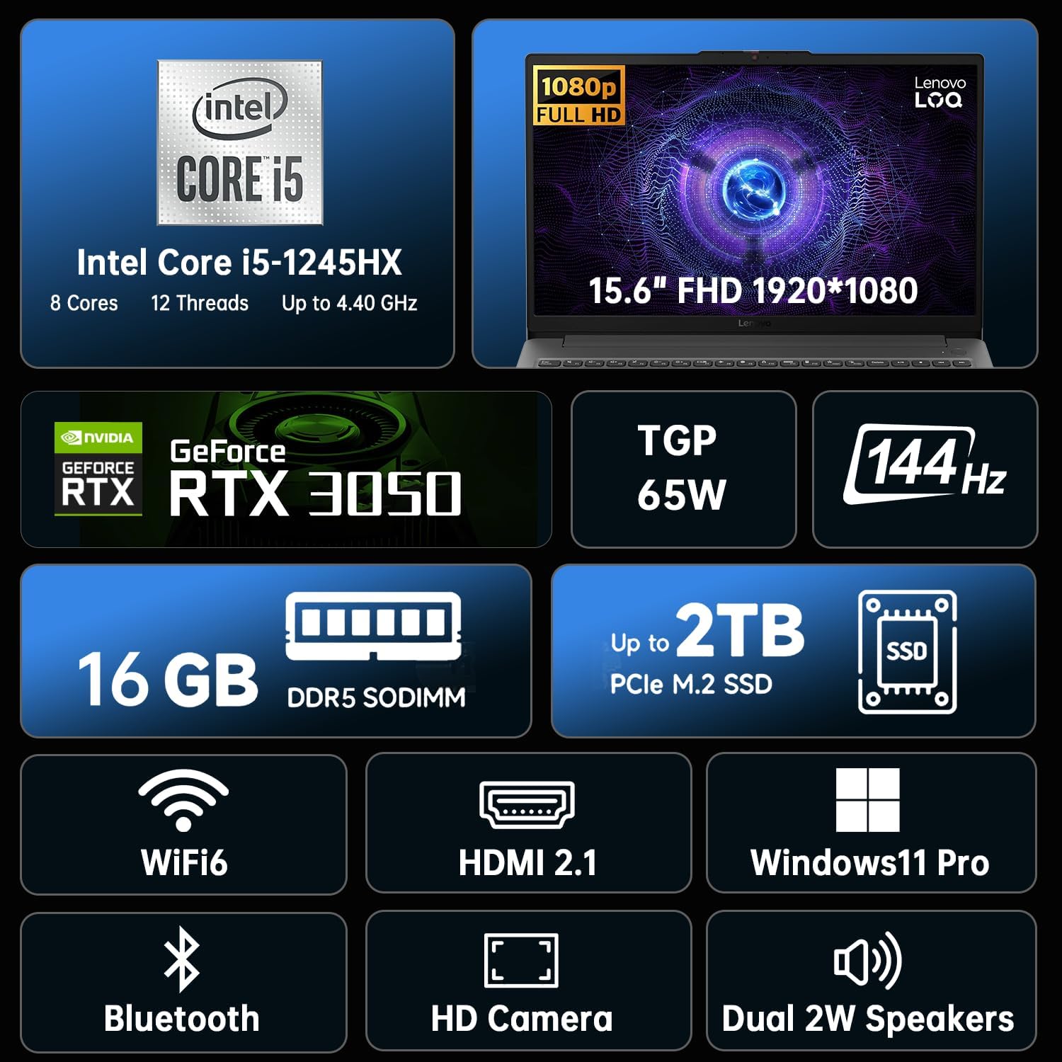 Lenovo LOQ Gaming Laptop, 15.6