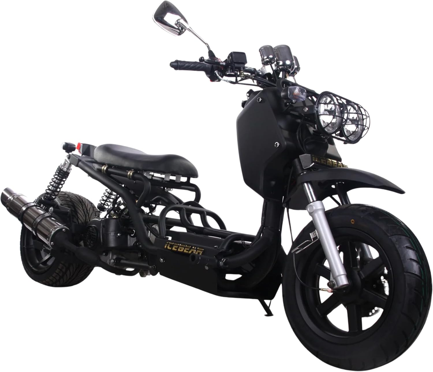 150cc Stretched Scooter, Generation 1, Automatic Transmission, PMZ150-19, Wide 205/30-12 Rear Tire, Retro Speedometer, Gas Gauge, Street Legal Moped for Adults, Powerful GY6 Engine