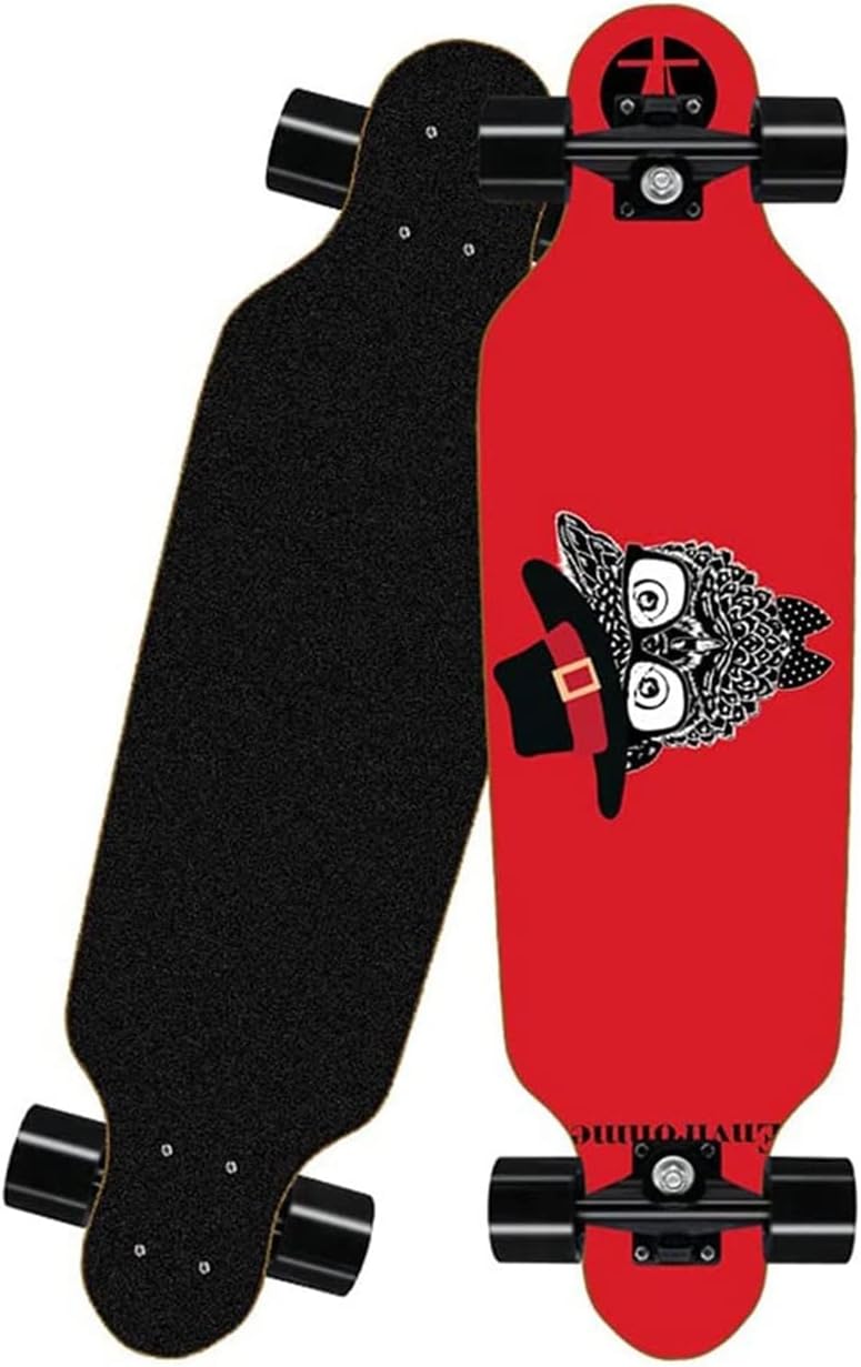 Skateboard 31 Inch Longboard Deck-Mounted Snowboard Freestyle Longboard Skateboard Suitable for Beginners(mr. Owl)