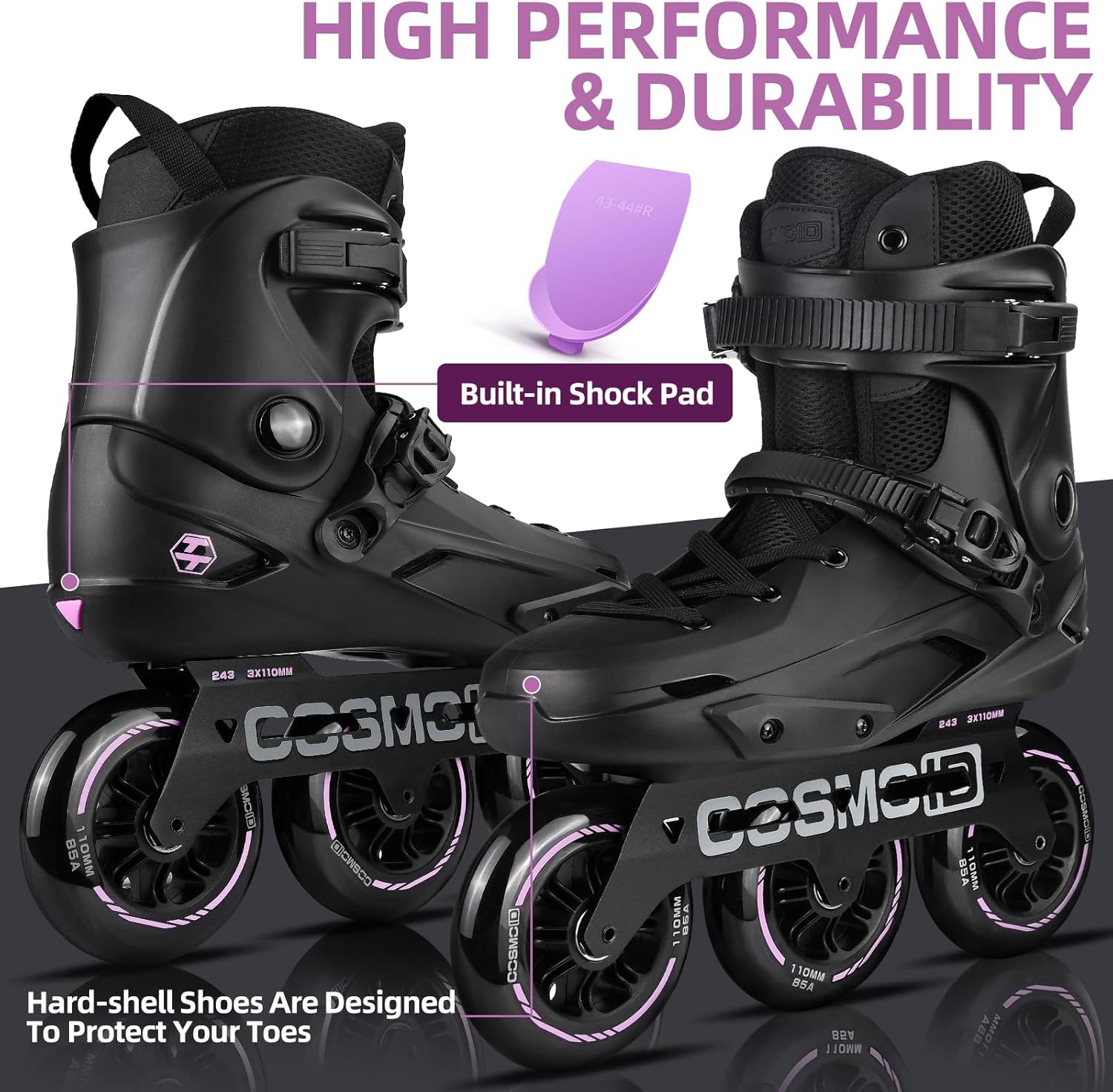 TT3 Inline Skates Bundle with Helmet & Protective Gear – Adult Roller Skates Blades 3-Wheel 110mm High Performance Skates with Knee Pads, Elbow Pads & Wrist Guards for Men & Women, Multi-Sport