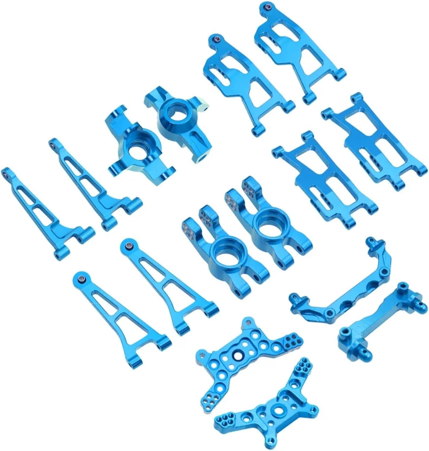 for Mjx 14210 14209 1/14 RC Car Steering Cup Upper and Lower for Swing Arm Kit Shock Tower Bracket Body Column Metal Upgrade Parts RC Car Parts Accessories(Blue,Size 2)
