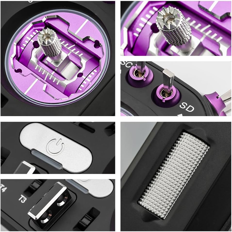 V16Max ELRS CNC Hall Gimbals Radio Transmitter, 16 Channels, 2.4G, Mode 2, for RC Drone (Violet)