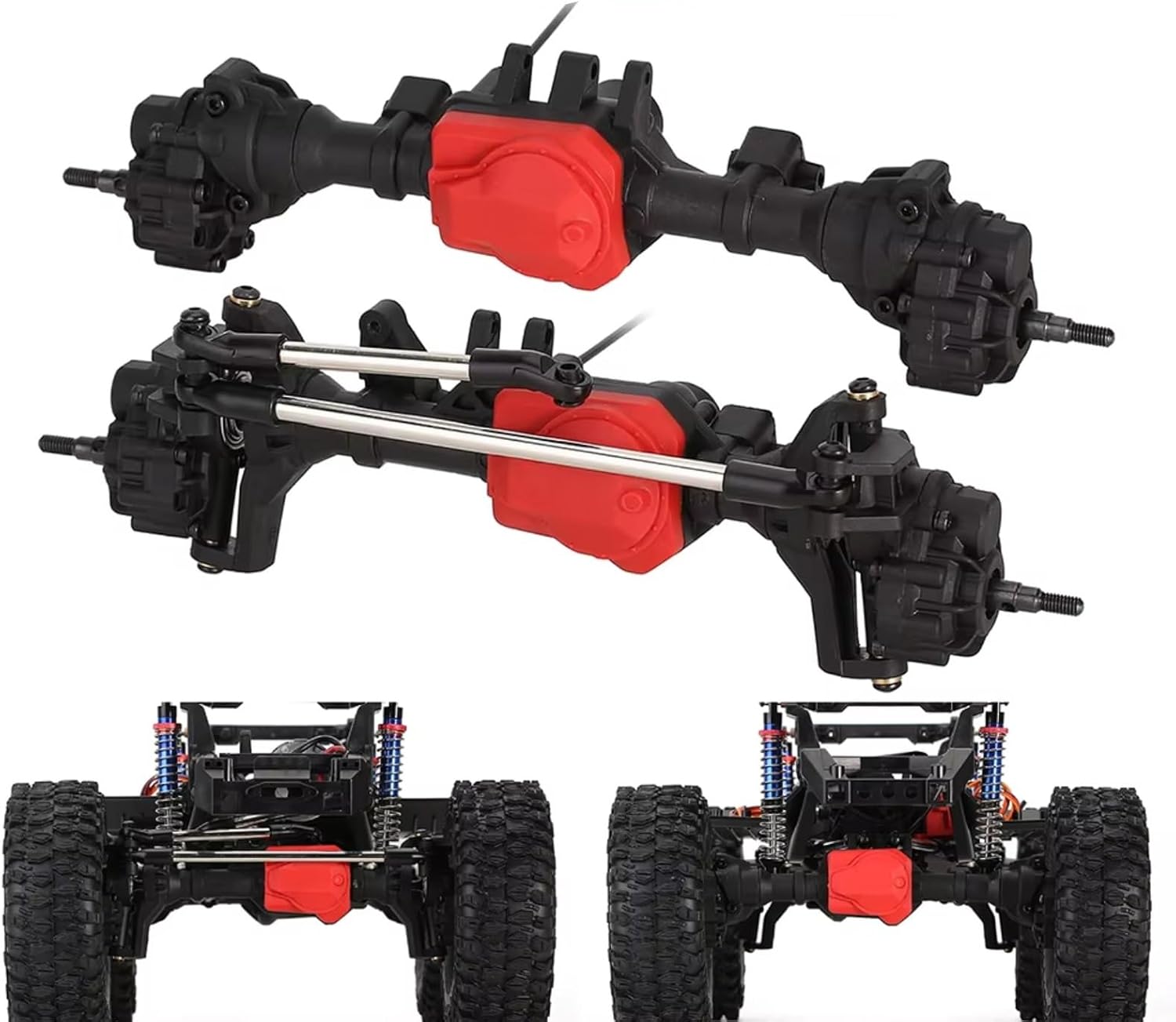 Compatible with Traxxas for TRX-4 1/10 RC Car Upgrades Parts Accessories Metal Front Rear Portal Axle T-Lock Differential RC Front Rear Bridge