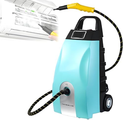 3000W Commercial Steam Cleaner - Portable 6Bar High Pressure Handheld System for Kitchen, Car & Multi-Use - 110°C/230℉ - Compact Yellow Design (75x30x35 cm)